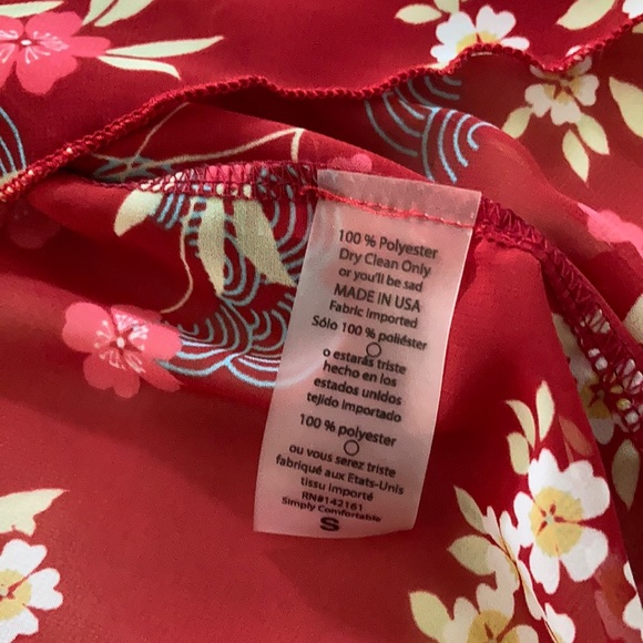LuLaRoe Monroe - sz S, red floral - Picture 5 of 5